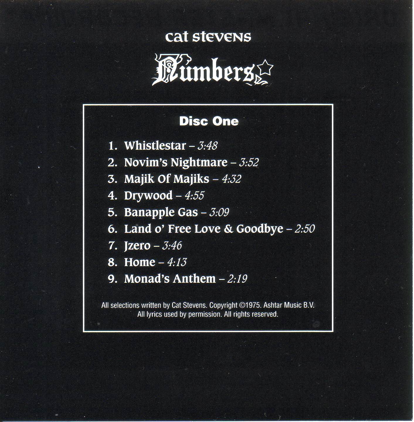 Cat Stevens  Three Box Set; numbers : Front in1